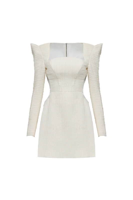 Velvet mini dresses for autumn weddings Jocelyn A-line Square Shoulder Chiffon Mini Dress Velvet mini dresses for autumn weddings Jocelyn A-line Square Shoulder Chiffon Mini Dress