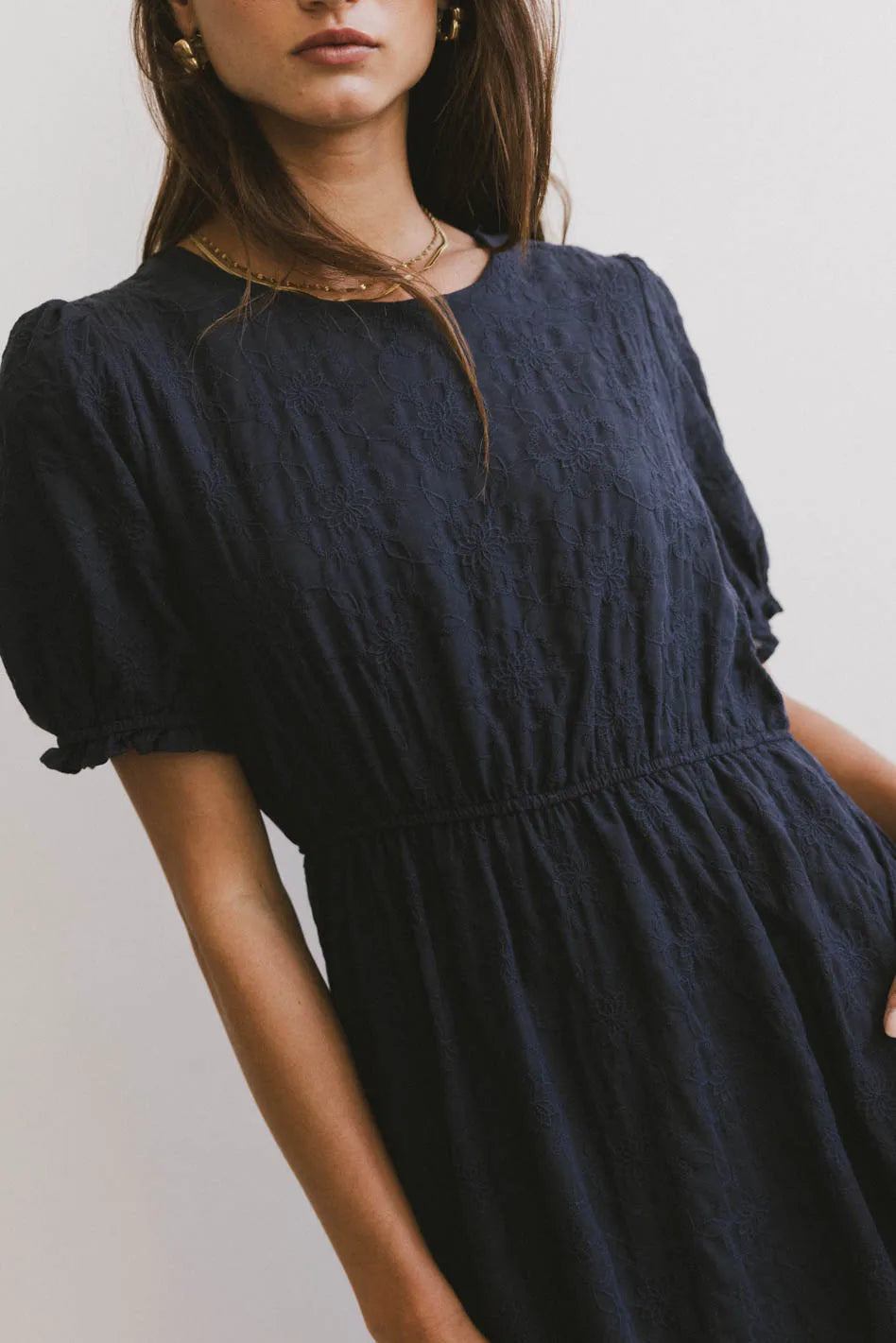 Midi dresses with denim fabric for a casual yet stylish day out Cecy Embroidered Midi Dress in Navy Midi dresses with denim fabric for a casual yet stylish day out Cecy Embroidered Midi Dress in Navy