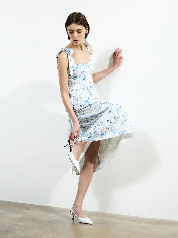 Midi dresses with ruffled bodices for a more pronounced feminine look Serenity Dale Crepe Midi Dress