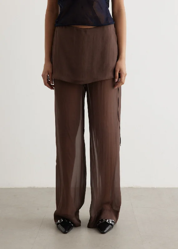 Tapered Leg Women's Wool Blend Trousers for WinterSilk Archive Pants