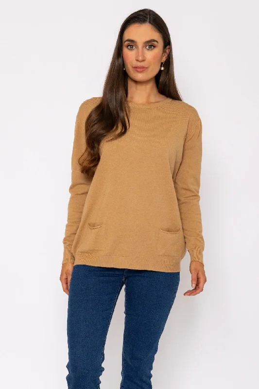 cashmere blend women cardigan for a luxurious feelButton Detail Knit in Camel