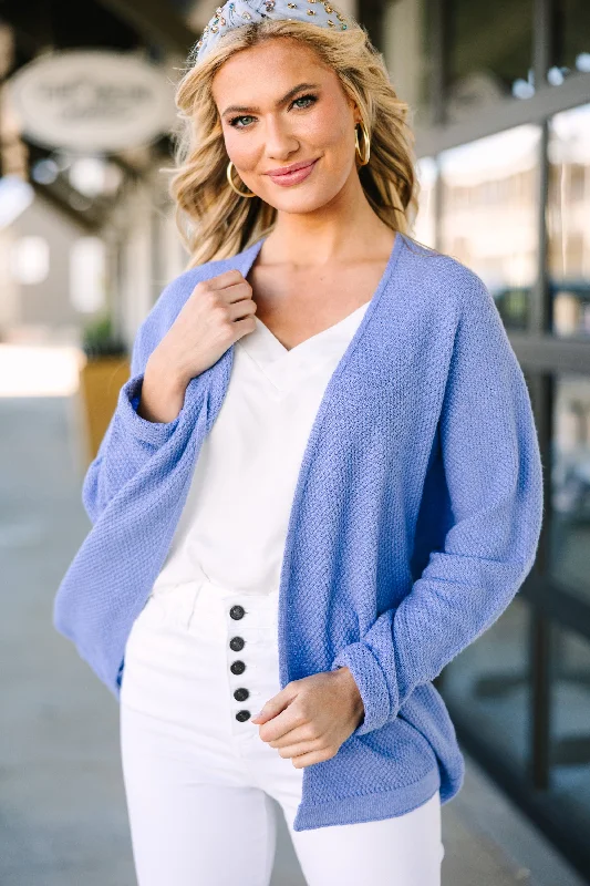 floral print women cardigan for a feminine touchCall On Me Light Blue Cardigan