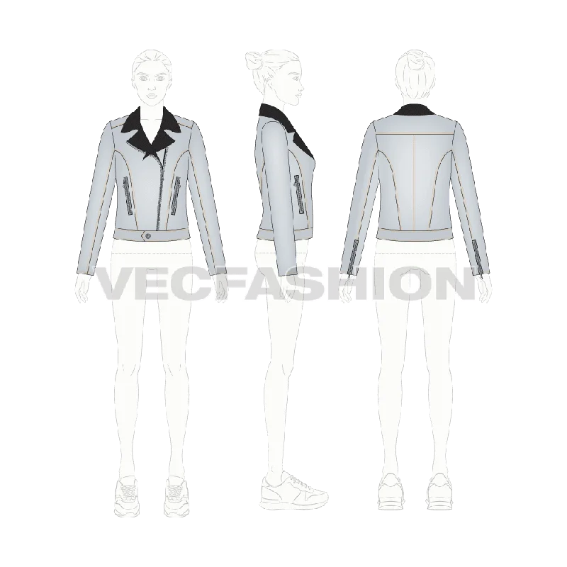 Women's long - sleeve wool coats in a houndstooth pattern for a classic charmWomen's Fashion Moto Jacket Women's long - sleeve wool coats in a houndstooth pattern for a classic charmWomen's Fashion Moto Jacket