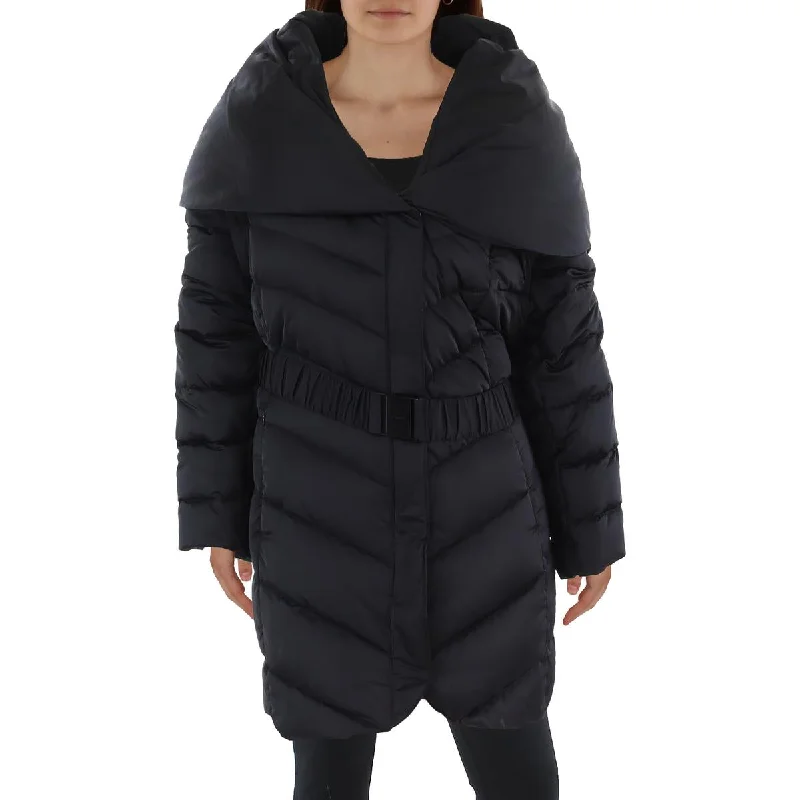Mid - length women's down coats in a slim fit for a modern and sleek appearanceTahari Womens Plus Insulated Shawl Collar Quilted Coat Mid - length women's down coats in a slim fit for a modern and sleek appearanceTahari Womens Plus Insulated Shawl Collar Quilted Coat