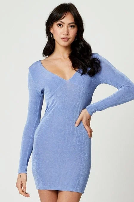 Sleeveless Women Dress in Bright Colors for Summer PartiesBlue Bodycon Dress Long Sleeve Sleeveless Women Dress in Bright Colors for Summer PartiesBlue Bodycon Dress Long Sleeve