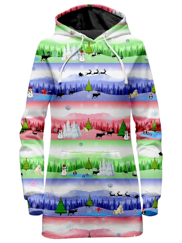 Women's mock - neck sweatshirt made of moisture - wicking material for fitness useChristmas Wonderland Hoodie Dress Women's mock - neck sweatshirt made of moisture - wicking material for fitness useChristmas Wonderland Hoodie Dress
