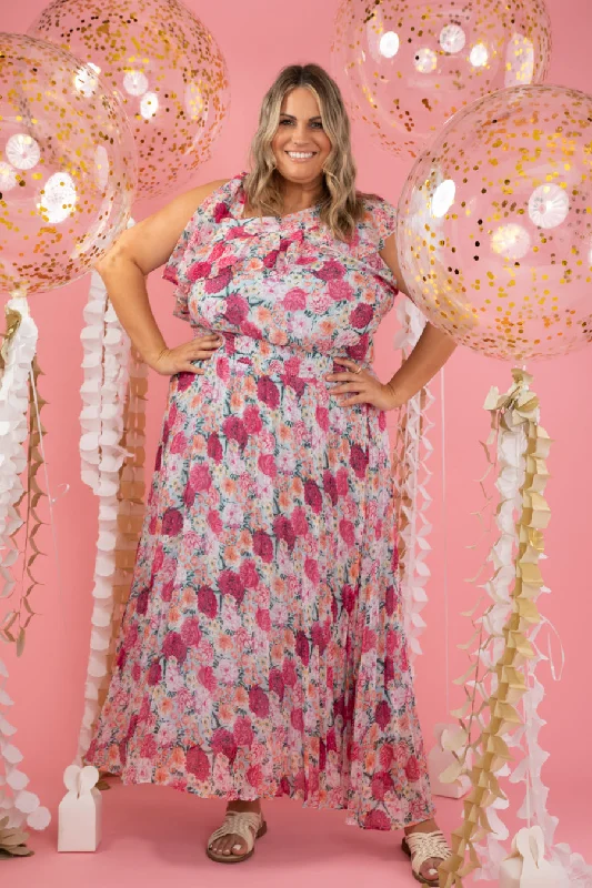 High - low midi dresses with geometric patterns for a modern partyVeronica Dress Blue Floral High - low midi dresses with geometric patterns for a modern partyVeronica Dress Blue Floral