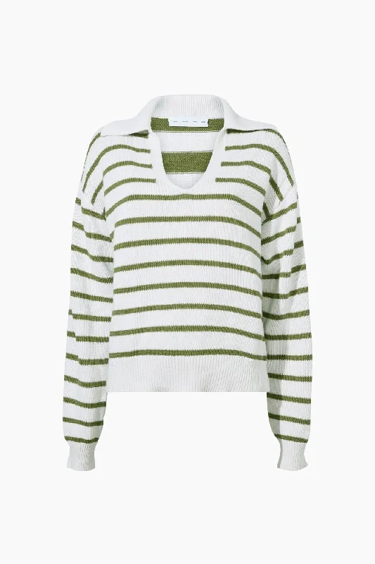 Button - Down Denim Top with a Classic DesignProenza Schouler White Label Stripe Murphy Knit Sweater - Chalk/ Willow Button - Down Denim Top with a Classic DesignProenza Schouler White Label Stripe Murphy Knit Sweater - Chalk/ Willow