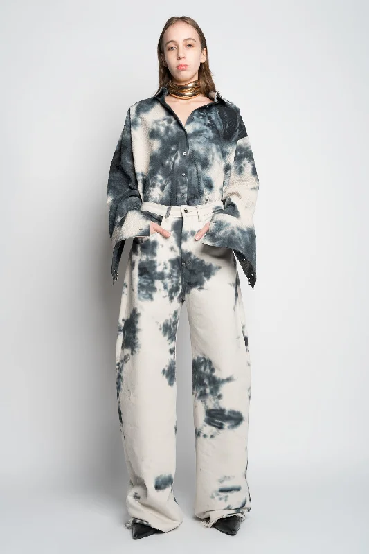 Women's wide - leg dress pants Bootcut women jeans to complement various shoe styles TIE DYE BLACK BOYFRIEND TROUSERS Women's wide - leg dress pants Bootcut women jeans to complement various shoe styles TIE DYE BLACK BOYFRIEND TROUSERS