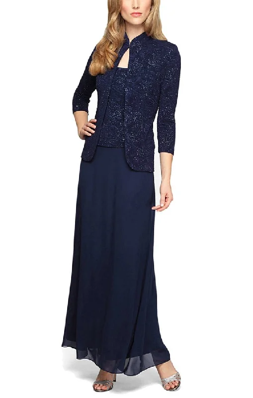 Wedding guest dresses with keyhole backs and flowing fabricsGlitter Jacquard Knit Jacket Dress with Mandarin Neckline Wedding guest dresses with keyhole backs and flowing fabricsGlitter Jacquard Knit Jacket Dress with Mandarin Neckline