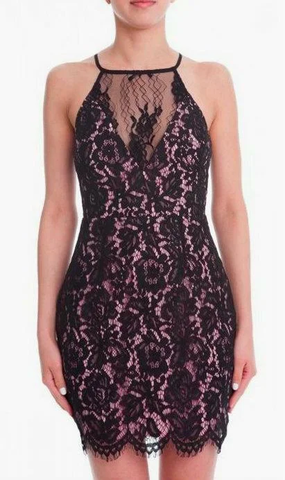 Metallic wedding guest dresses for a glamorous weddingI Secretly Love You Black and Pink Lace Dress Metallic wedding guest dresses for a glamorous weddingI Secretly Love You Black and Pink Lace Dress