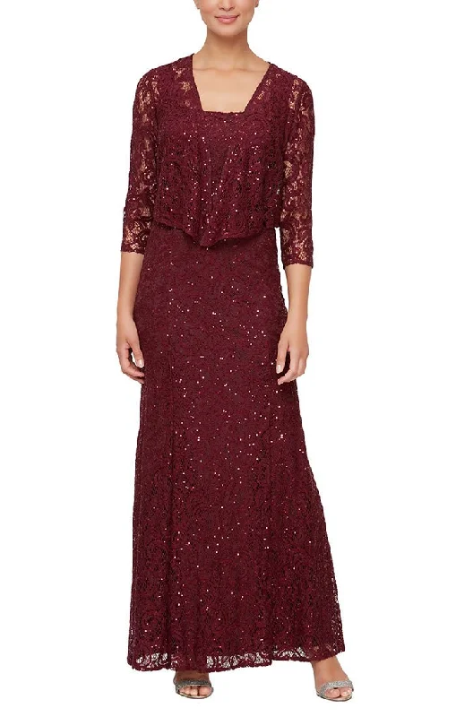One - shoulder wedding guest dresses with beaded detailsSequin Lace Long A-Line Dress with 3/4 Sleeve Illusion Jacket One - shoulder wedding guest dresses with beaded detailsSequin Lace Long A-Line Dress with 3/4 Sleeve Illusion Jacket