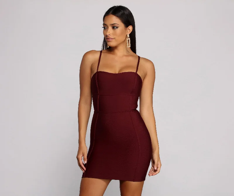 Wedding guest dresses with cold - shoulder designs and solid colorsMajor Babe Bandage Spaghetti Strap Mini Dress Wedding guest dresses with cold - shoulder designs and solid colorsMajor Babe Bandage Spaghetti Strap Mini Dress
