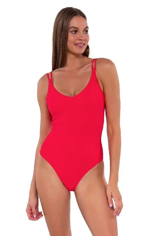 Women's Metallic One - Pieces in Silver for a Shiny and Eye - Catching Night OutfitSunsets Geranium Veronica One Piece Women's Metallic One - Pieces in Silver for a Shiny and Eye - Catching Night OutfitSunsets Geranium Veronica One Piece